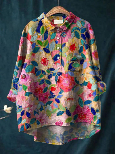 Dorinda | Vibrant Floral Embroidered Shirt