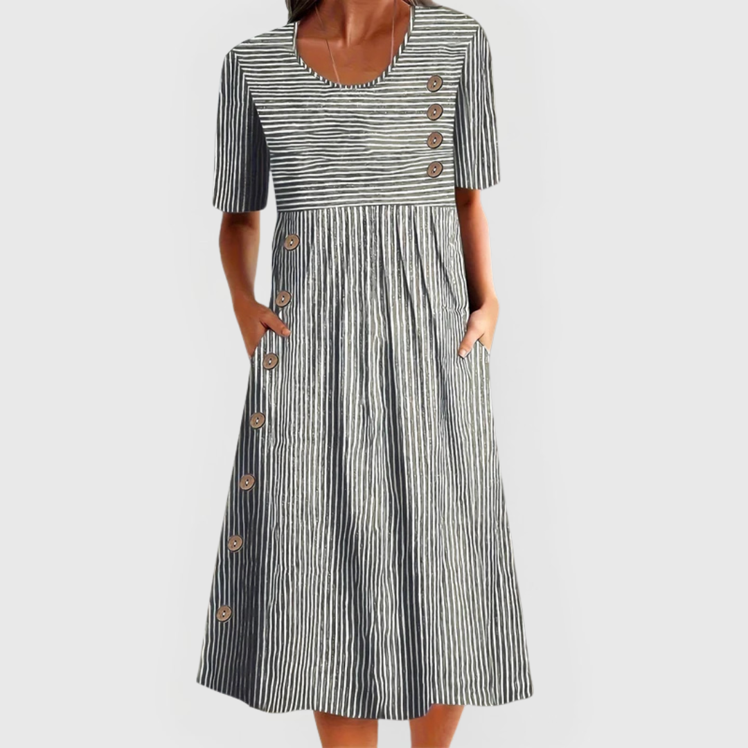 Quinn™ - Striped Midi Dress