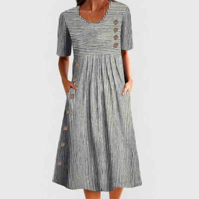 Quinn™ - Striped Midi Dress