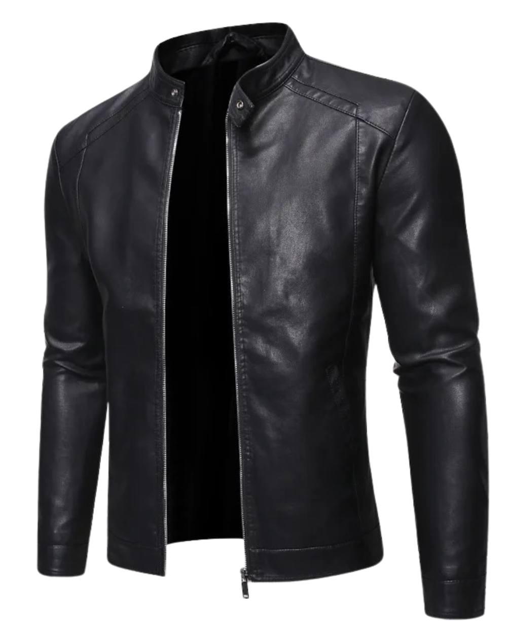 Hudson | Standing Collar Leather Jacket