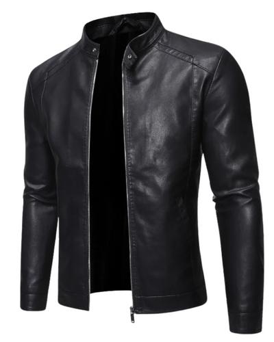 Hudson | Standing Collar Leather Jacket