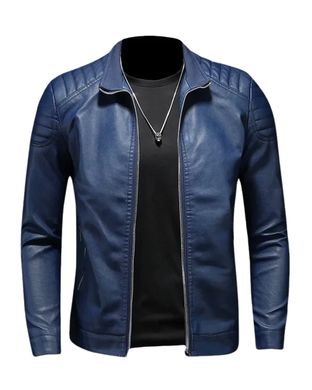 James | Stand Collar Leather Jacket