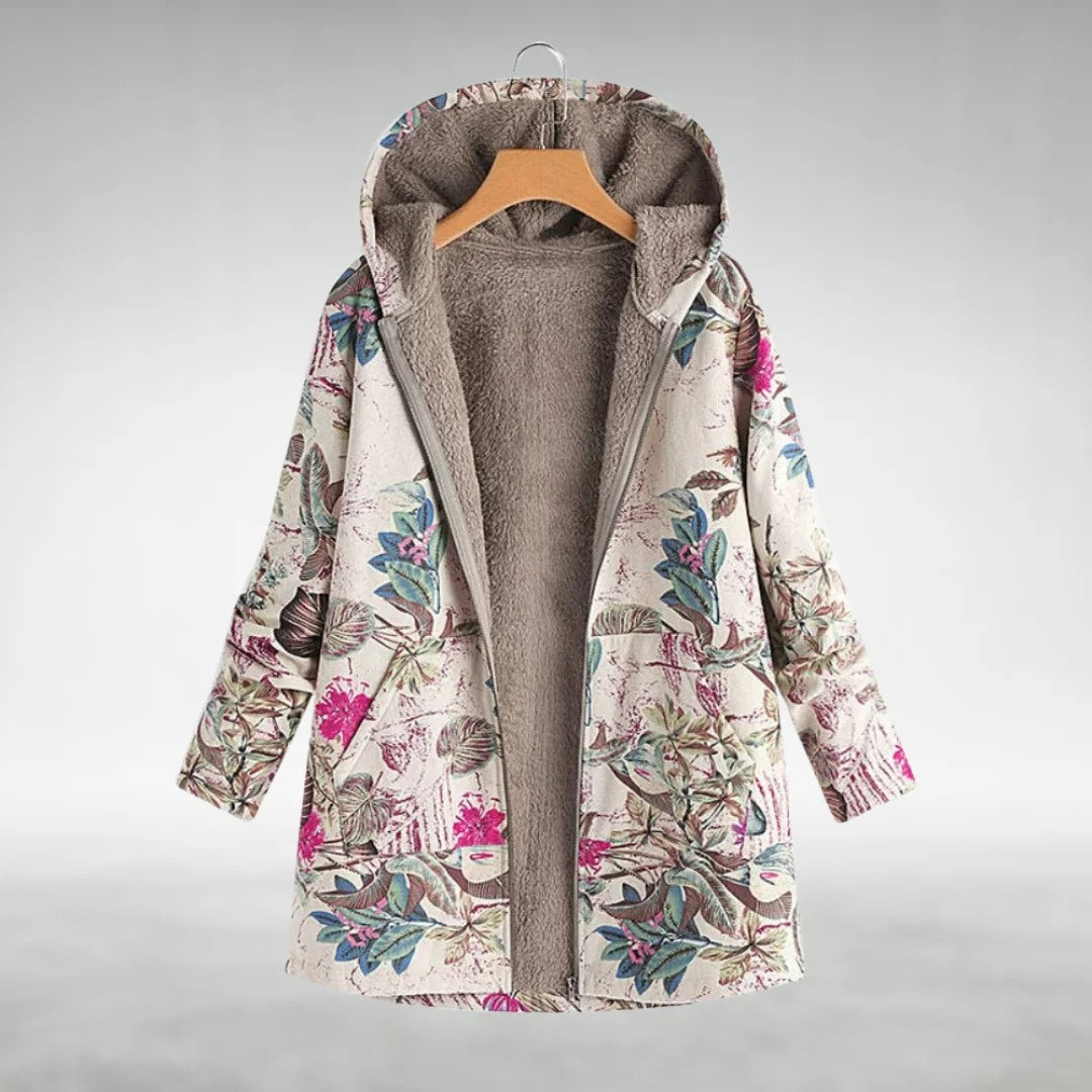 Analie | Stylish Fleece Jacket with Floral Design