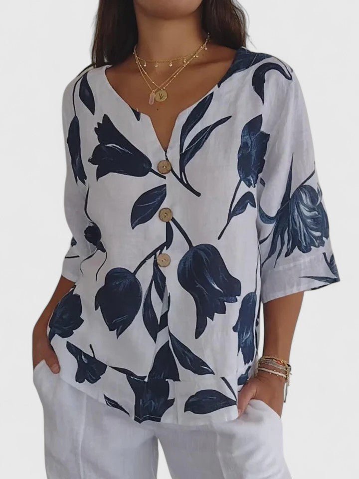 Reese™ - Comfortable V-Neck Blouse