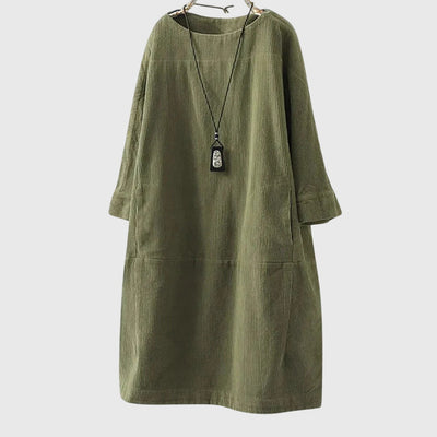 Kinsley™ - Relaxed Corduroy Midi Dress