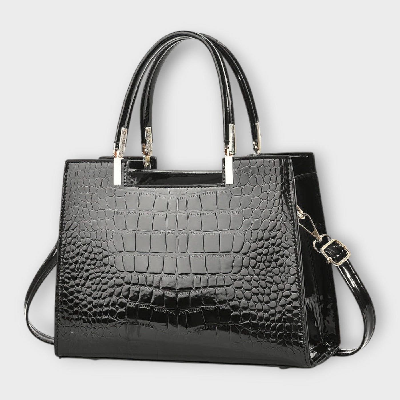 Sonata | Glossy Crocodile Pattern Handbag