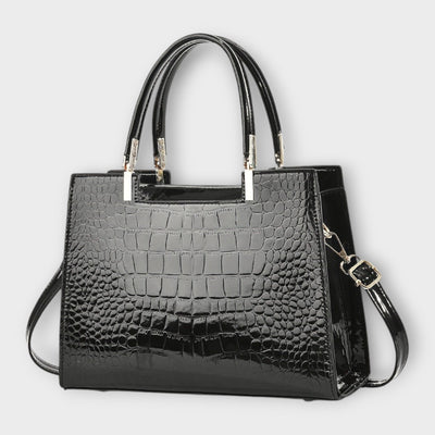 Sonata | Glossy Crocodile Pattern Handbag