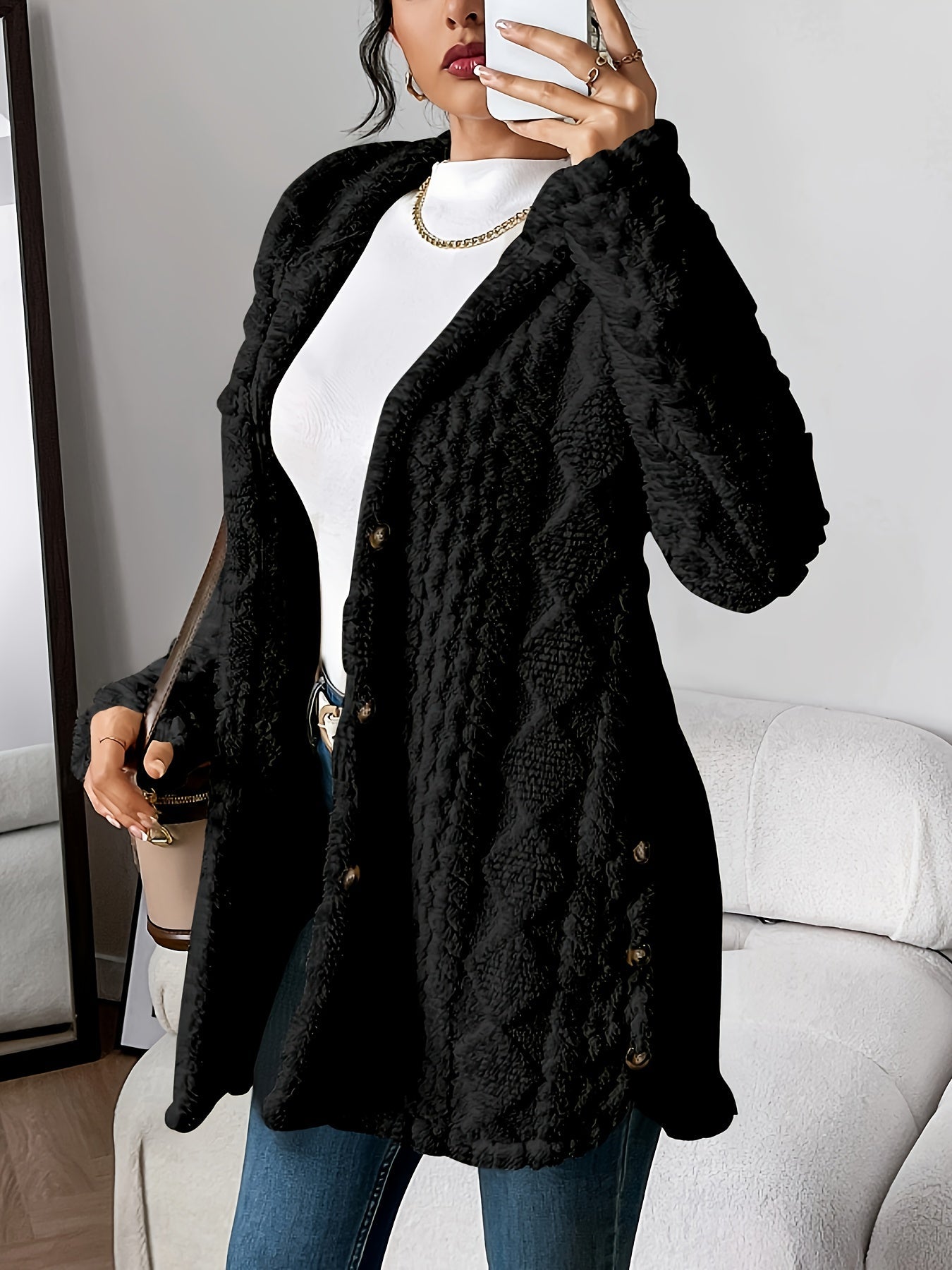 Macella | Plush Hooded Cardigan