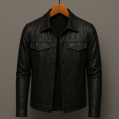 Declan | Premium Leather Jacket in Moto Style