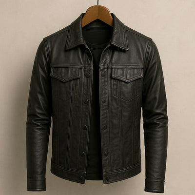 Declan | Premium Leather Jacket in Moto Style