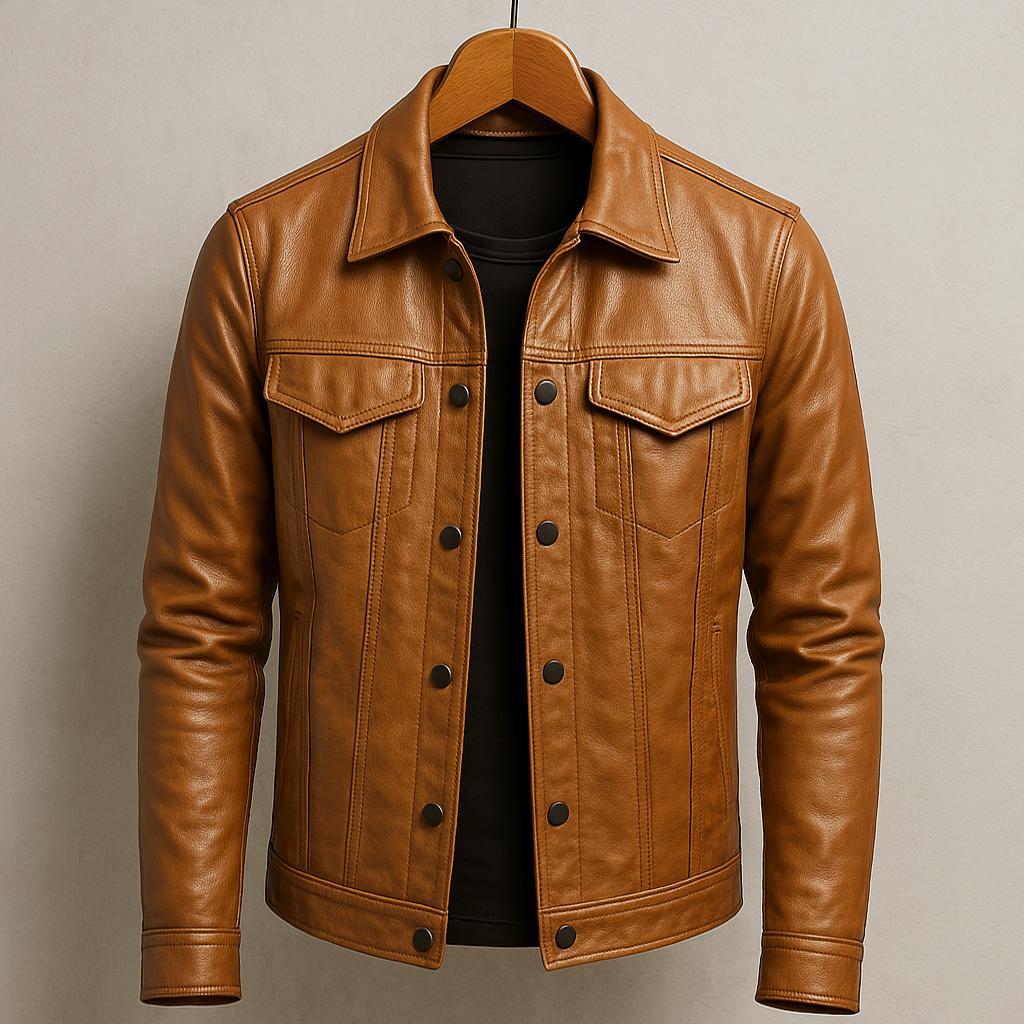 Declan | Premium Leather Jacket in Moto Style