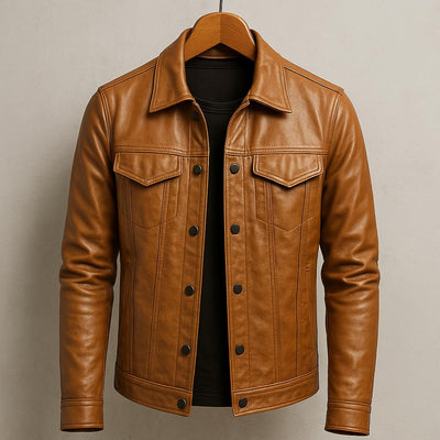 Declan | Premium Leather Jacket in Moto Style