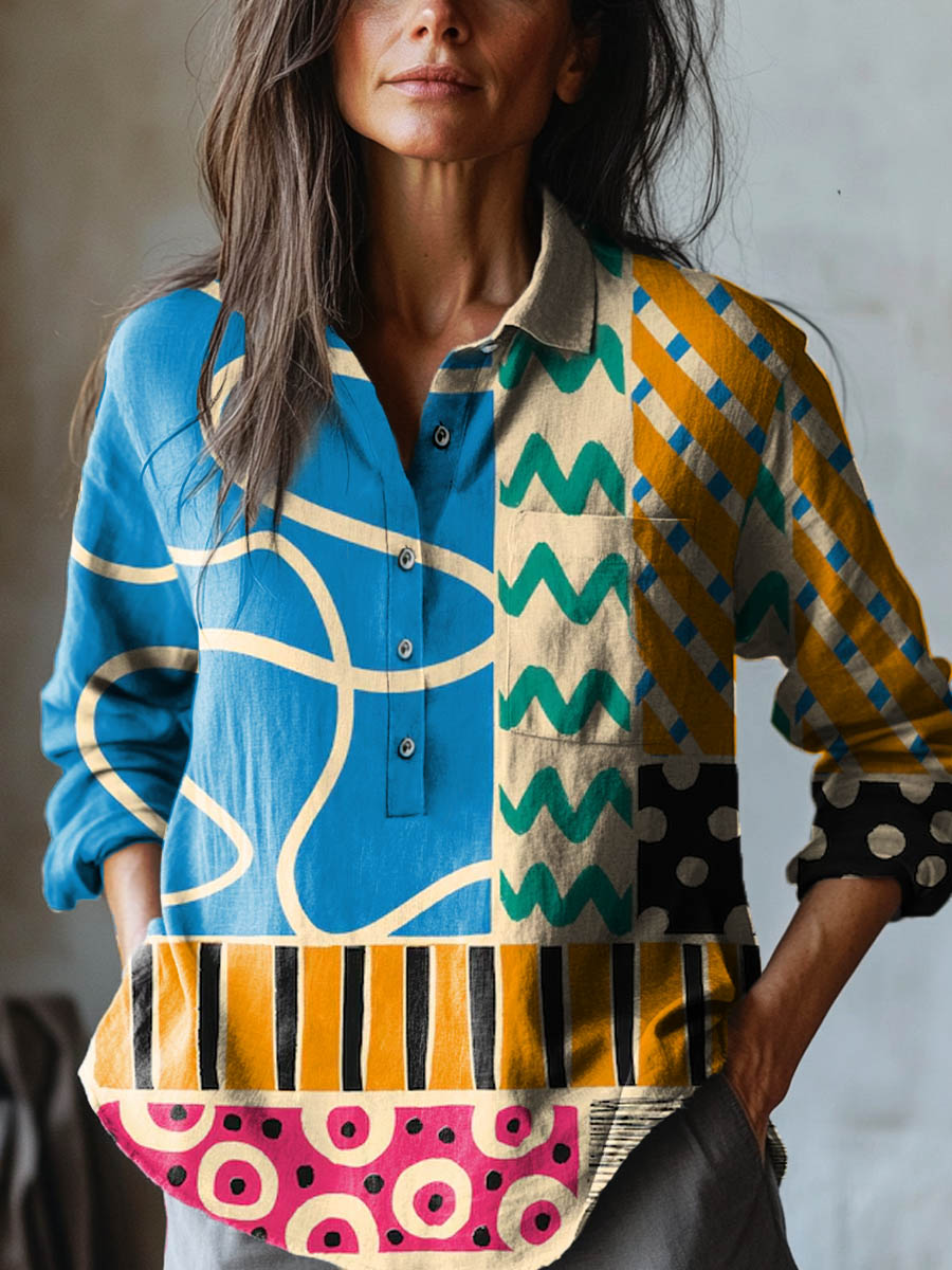 Ottie | Colorful Geometric Print Shirt