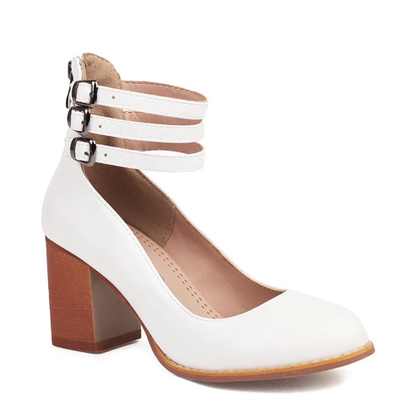 Santina |  Triple Buckle Heels