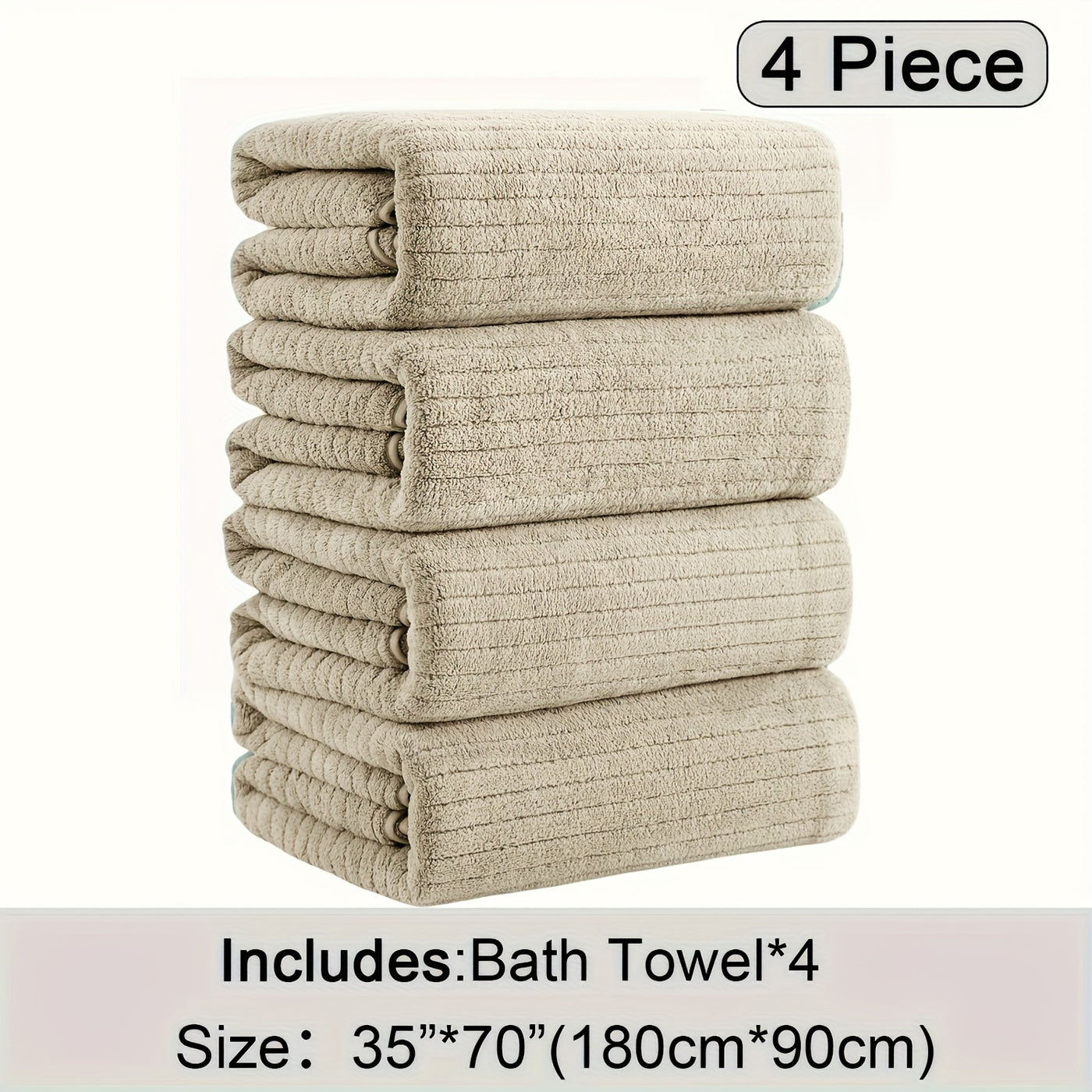 4 Pieces Soft Bath Towels