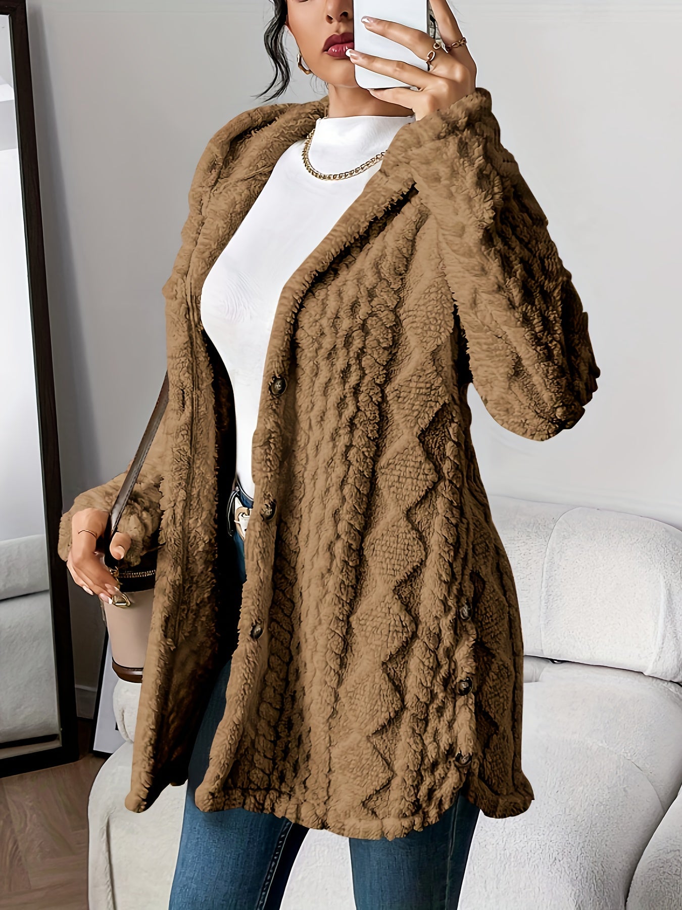Macella | Plush Hooded Cardigan
