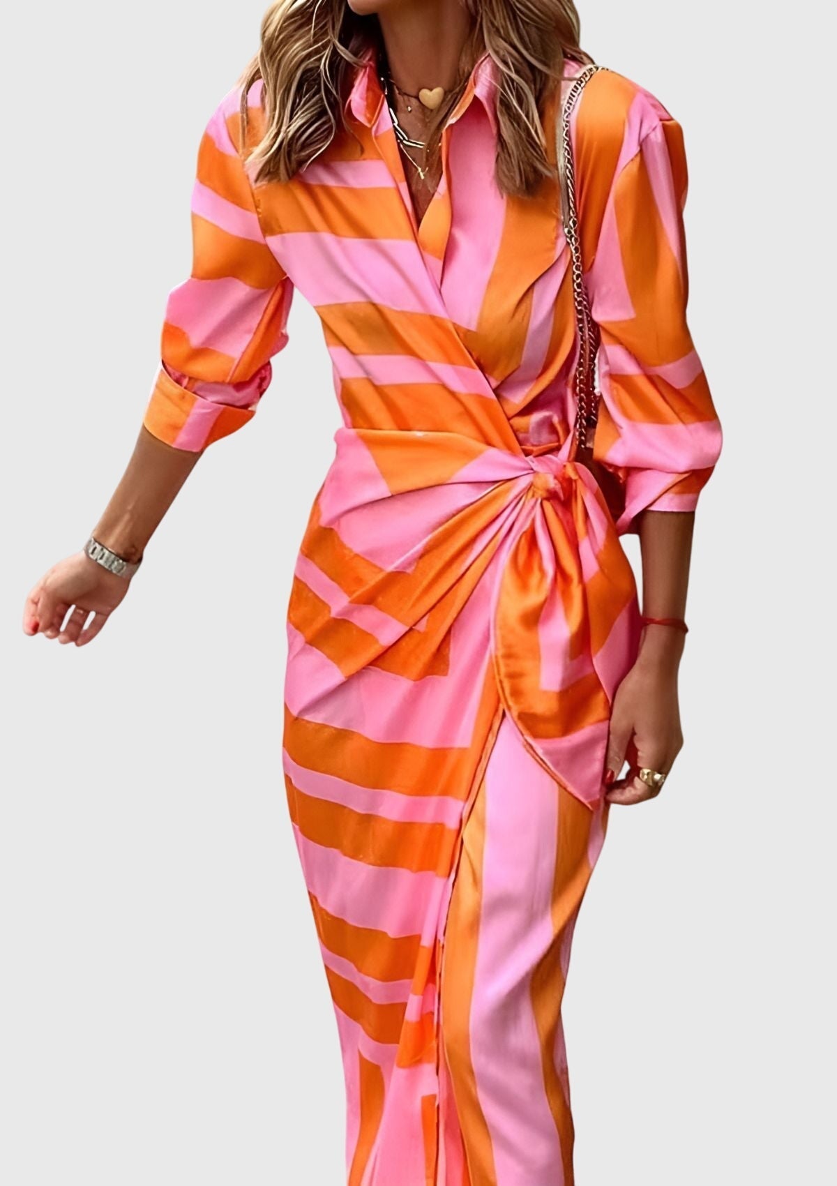 Hannah™ - Elegant Wrap Dress with Print