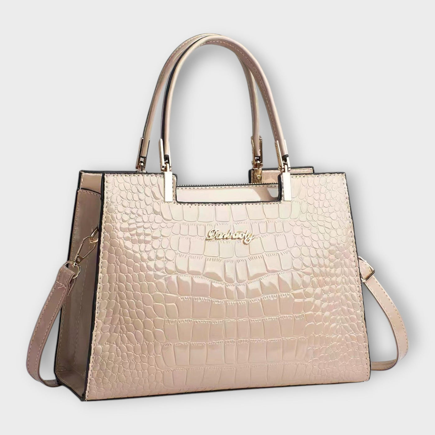 Sonata | Glossy Crocodile Pattern Handbag