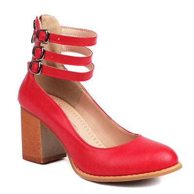 Santina |  Triple Buckle Heels