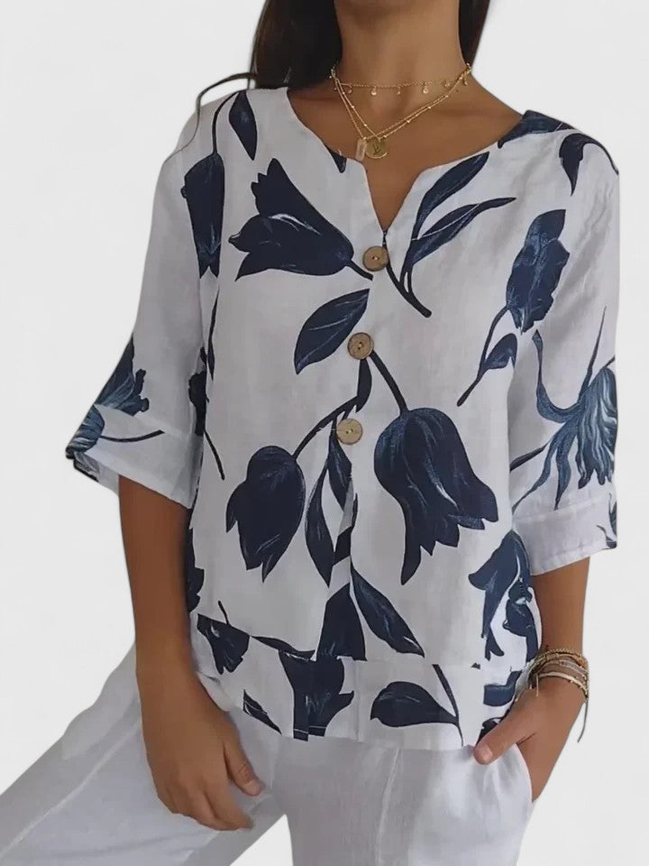 Reese™ - Comfortable V-Neck Blouse