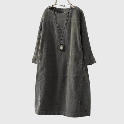 Kinsley™ - Relaxed Corduroy Midi Dress