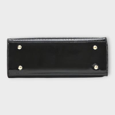 Sonata | Glossy Crocodile Pattern Handbag