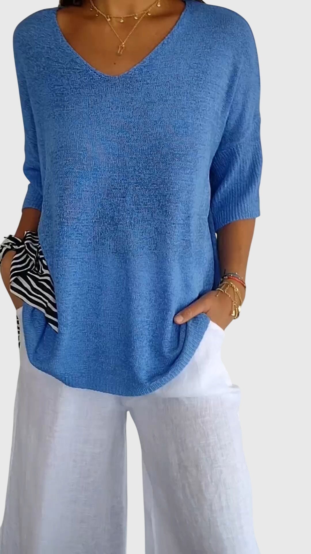 Adelina™ - Elegant V-Neck Top