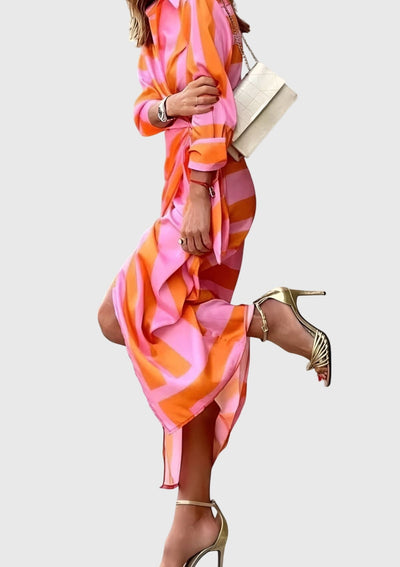 Hannah™ - Elegant Wrap Dress with Print