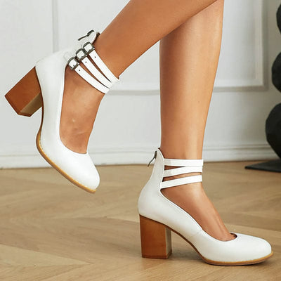 Santina |  Triple Buckle Heels
