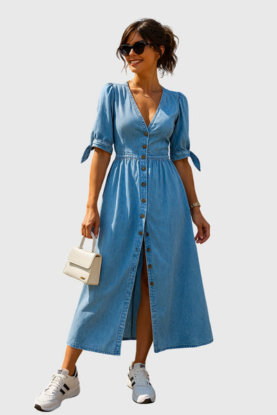Isabella™ - Elegant Denim Dress