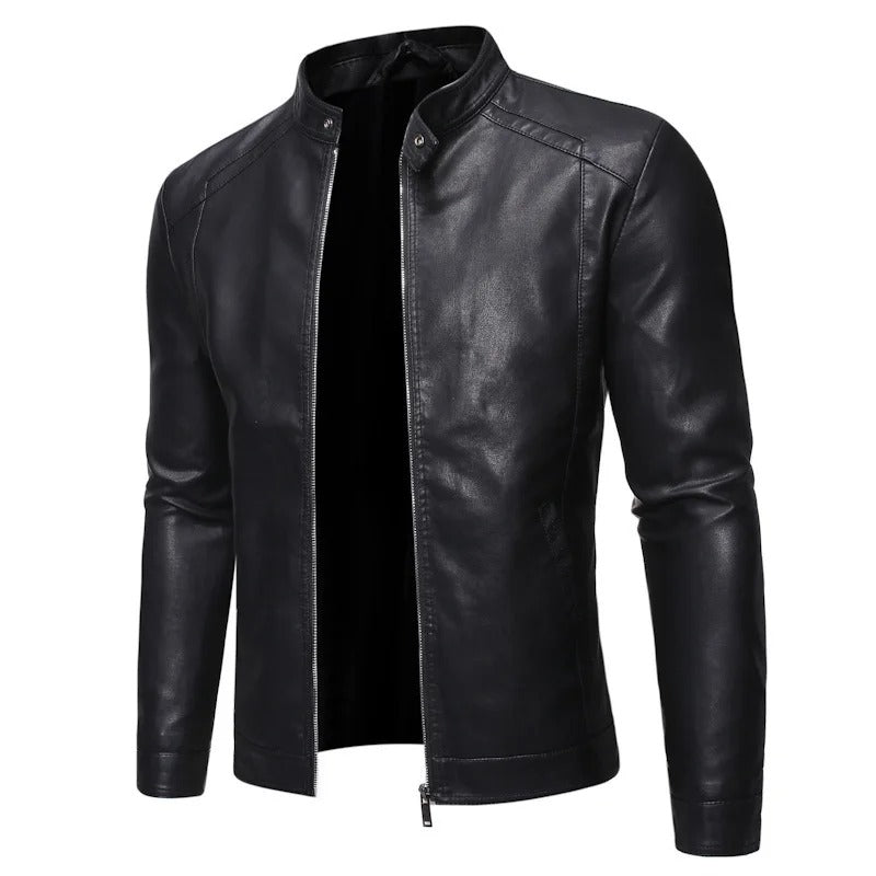 Hudson | Standing Collar Leather Jacket