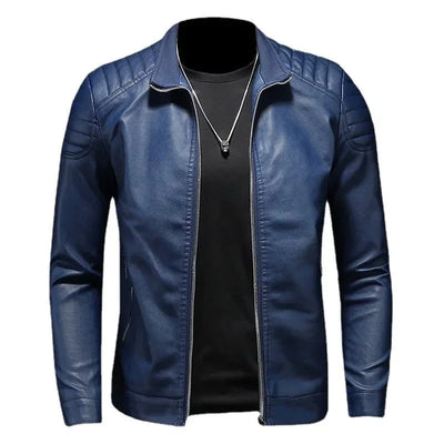 James | Stand Collar Leather Jacket