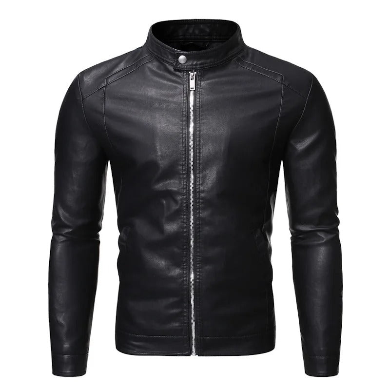 Hudson | Standing Collar Leather Jacket