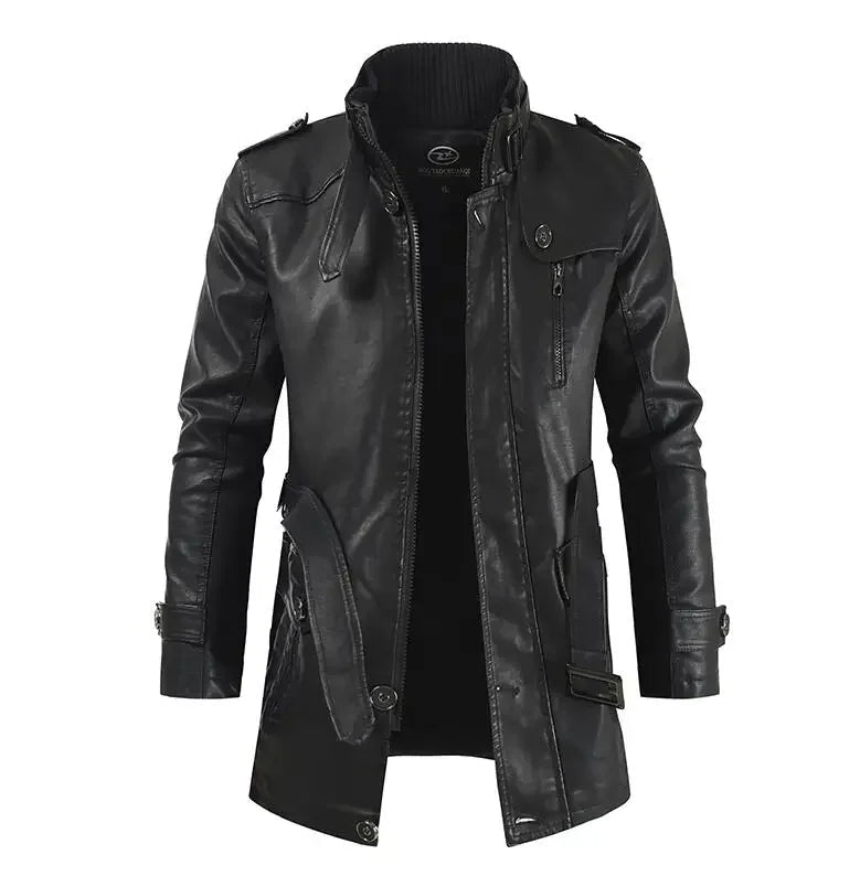 Walker | Long Leather Biker Jacket