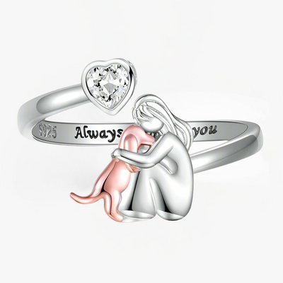 Maelis | Ring with Dog Icon (Pink)