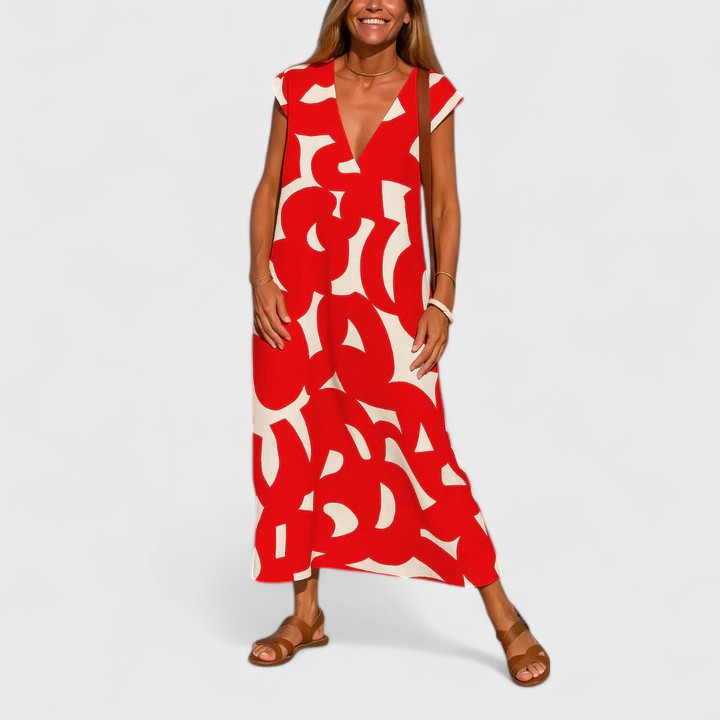 Aurora™ - Flowing V-Neck Dress